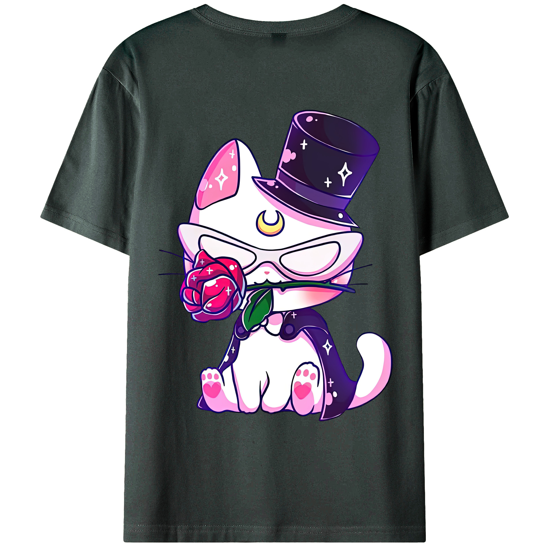 （画像用） 美少女戦士セーラームーン Sailor Moon 綿100％ メンズ半袖Tシャツ（バックプリント） 通気性